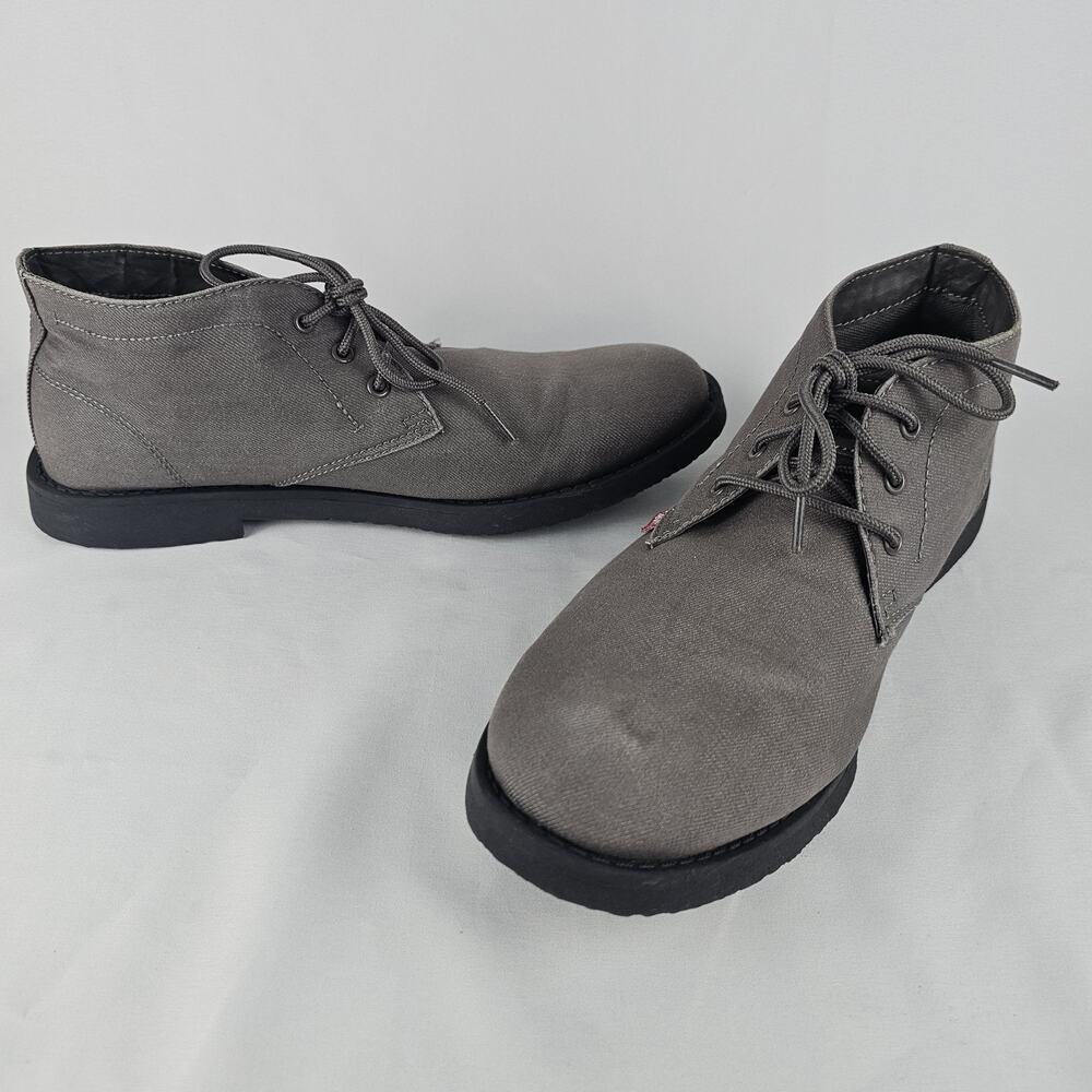 Levi's Mens Canvas Chukka Boots Gray Lace Up Ankle Boots Size 10, 51801610G